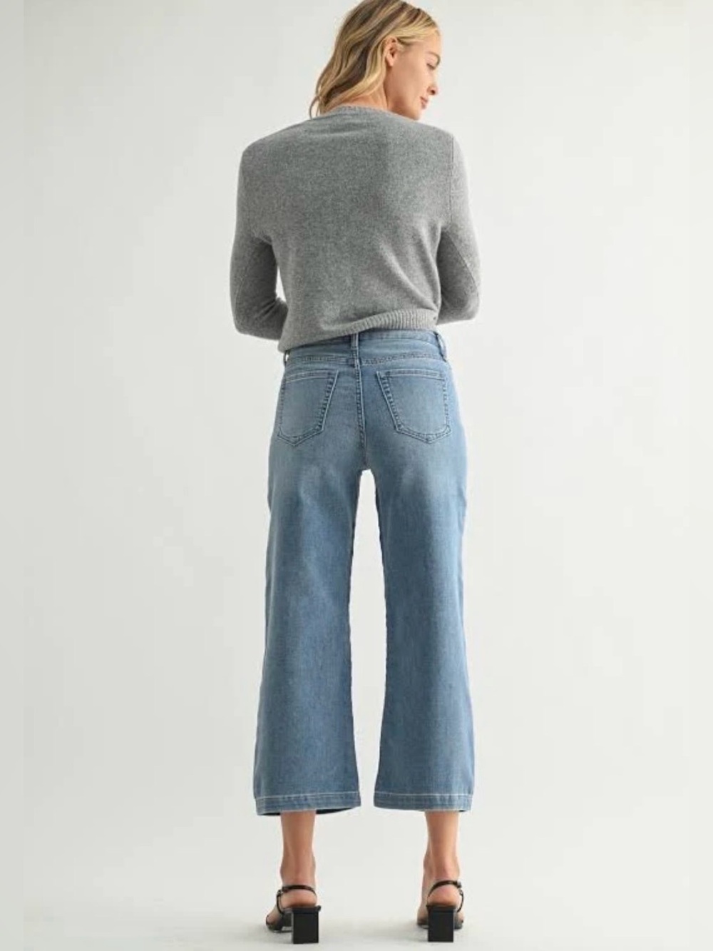 Just Black Denim “The Timeless Wide Leg” /Brandy Cropped Wide Leg Jeans Size 26 - Picture 2 of 8